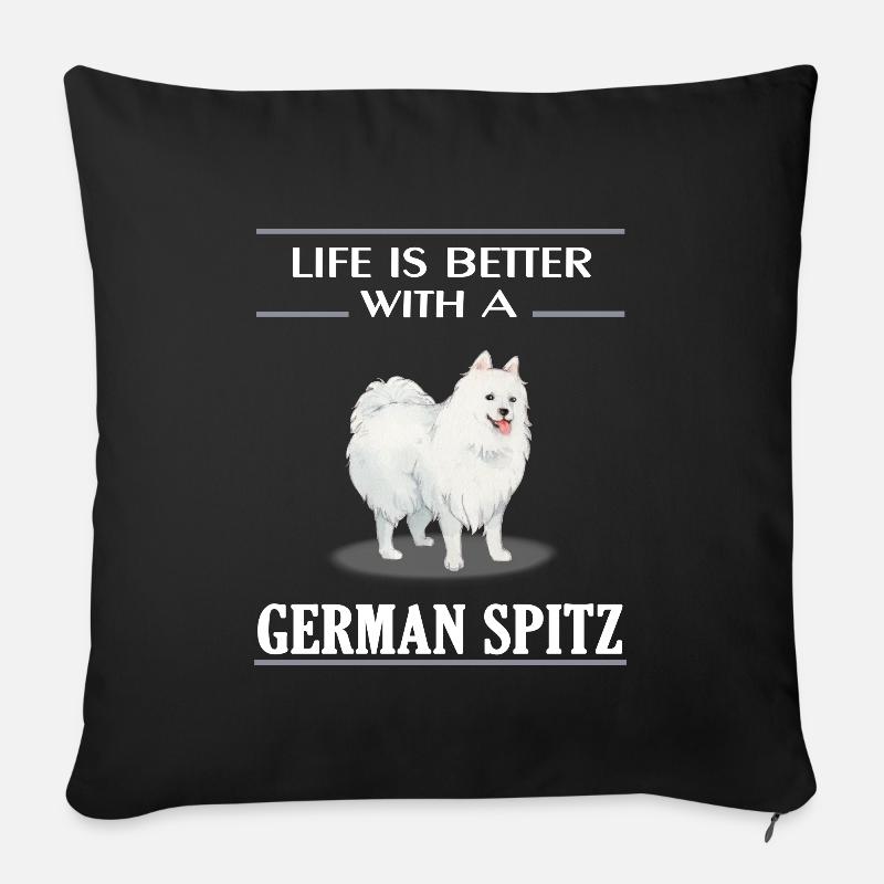 German Spitz - Sofakissenbezug 45 x 45 cm - Schwarz