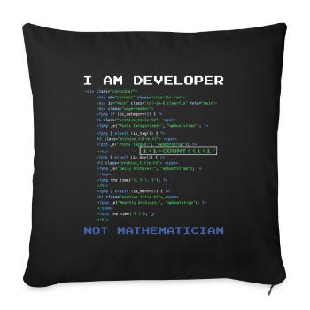 Je suis développeur - Housse de coussin décorative 45 x 45 cm - noir - Devant