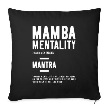 Mamba Mentality Citation de motivation inspirante - Housse de coussin décorative 45 x 45 cm - noir - Devant