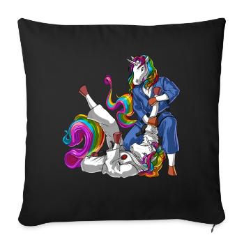 Unicorn Jiu-Jitsu Fighters - Sofa pillowcase 17,3'' x 17,3'' (45 x 45 cm) - black - Front