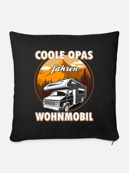 Coole Opas fahren Wohnmobil - Sofakissenbezug 45 x 45 cm - Schwarz
