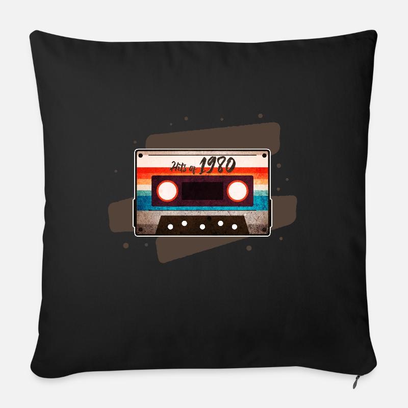 Kassette 1980 - Sofakissenbezug 45 x 45 cm - Schwarz