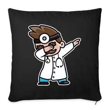 Funny doctor doctor dab trend dabbing dance - Sofa pillowcase 17,3'' x 17,3'' (45 x 45 cm) - black - Front