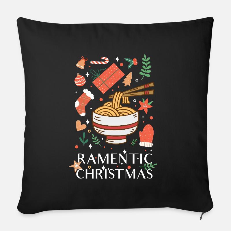 Ramen Christmas - Ramen Ugly Christmas - Sofakissenbezug 45 x 45 cm - Schwarz