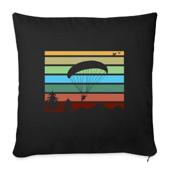 Paragliding - Sofa pillowcase 17,3'' x 17,3'' (45 x 45 cm) - black - Front