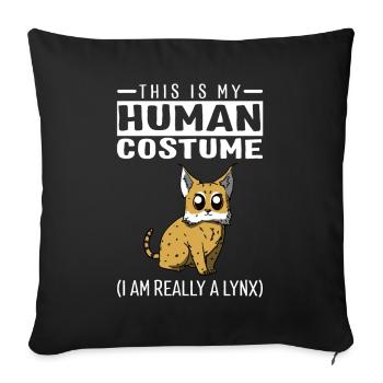 This Is My Human Costume I'm Really A Lynx Funny - Sofa pillowcase 17,3'' x 17,3'' (45 x 45 cm) - black - Front