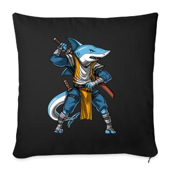 Shark Samurai Ninja - Sofa pillowcase 17,3'' x 17,3'' (45 x 45 cm) - black - Front