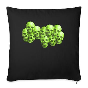 skull neon place art work mode style aesthetic - Housse de coussin décorative 45 x 45 cm - noir - Devant