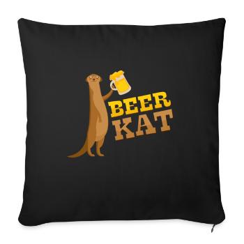 Bière suricate - Housse de coussin décorative 45 x 45 cm - noir - Devant