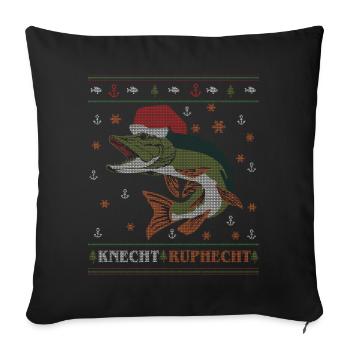 Pull de Noël laid Knecht Ruphecht - Housse de coussin décorative 45 x 45 cm - noir - Devant