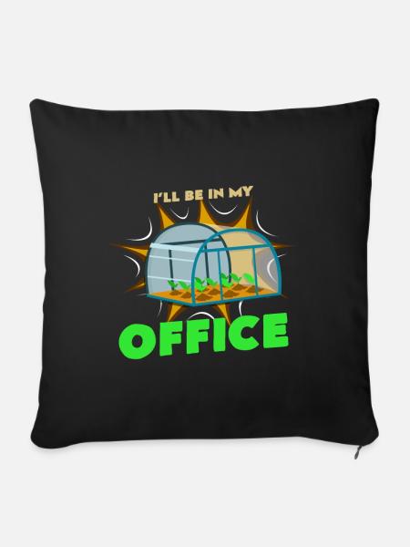 Ich bin im Büro - Sofakissenbezug 45 x 45 cm - Schwarz