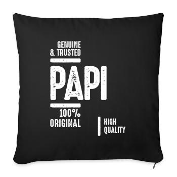 Papi authentique et fiable | Père grand-père cadeau - Housse de coussin décorative 45 x 45 cm - noir - Devant