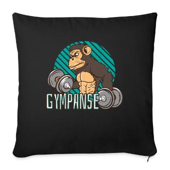 Gympanse Schimpanse Fitnessstudio Gym - Sofakissenbezug 45 x 45 cm - Schwarz - Vorne