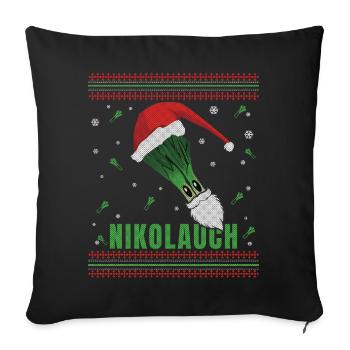 Nikolauch Nikolaus Ugly Christmas Sweater - Sofakissenbezug 45 x 45 cm - Schwarz - Vorne
