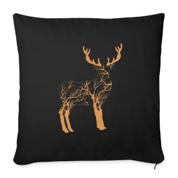Cerf - Housse de coussin décorative 45 x 45 cm - noir - Devant