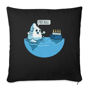 & ship saying Free Hugs Knuddel - Sofa pillowcase 17,3'' x 17,3'' (45 x 45 cm) - black - Front