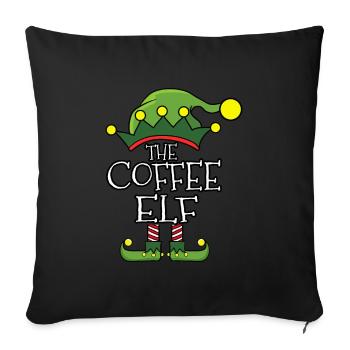 The Coffee Drinking Elf Christmas 2020 Christmas - Sofa pillowcase 17,3'' x 17,3'' (45 x 45 cm) - black - Front