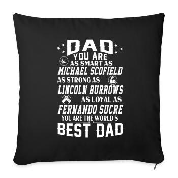 Prison Break Dad Michael Scofield T Shirt - Sofa pillowcase 17,3'' x 17,3'' (45 x 45 cm) - black - Front