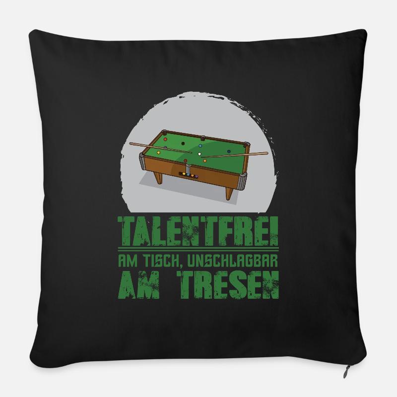 Billard Tresen schlägt Billardspieler am Tisch - Sofakissenbezug 45 x 45 cm - Schwarz