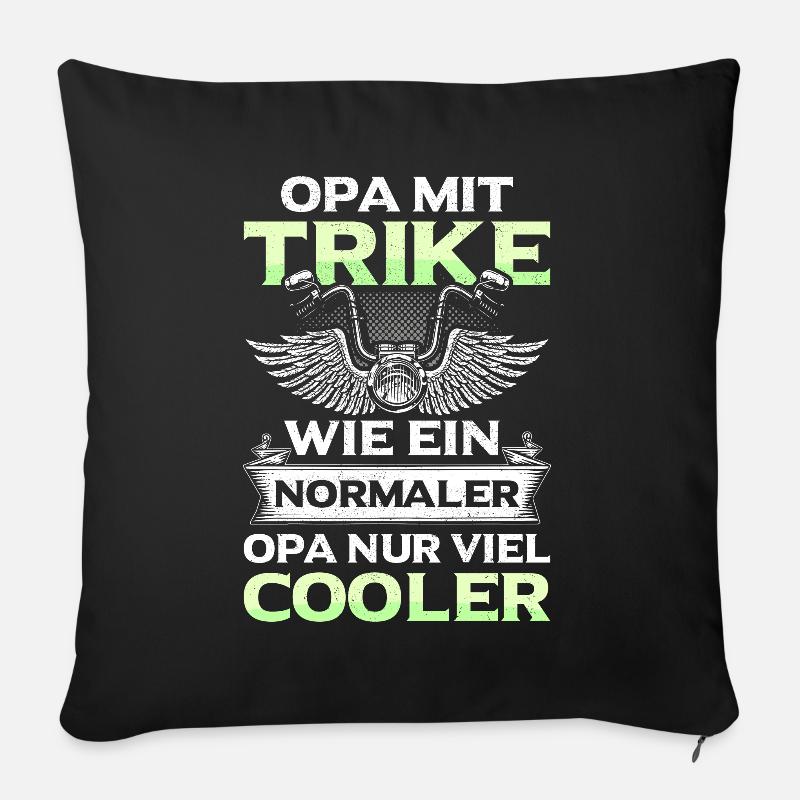 Triker Trike Motorrad Biker Trikes Opa Geschenk - Sofakissenbezug 45 x 45 cm - Schwarz