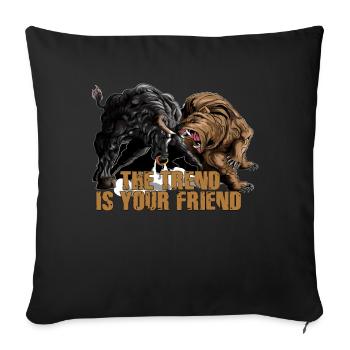 Stocks stock market trader bull bear gift bull bear - Sofa pillowcase 17,3'' x 17,3'' (45 x 45 cm) - black - Front
