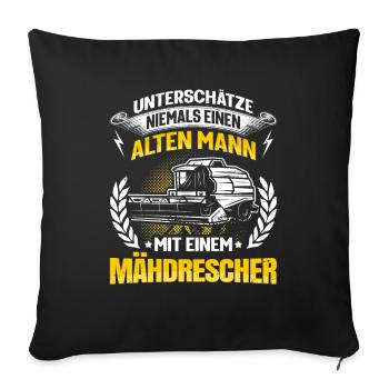 Mähdrescher Drescher Landwirt Bauer Opa Geschenk - Sofakissenbezug 45 x 45 cm - Schwarz - Vorne