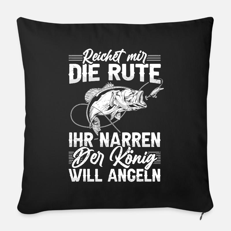 Reichet Mir Die Rute Angeln Angler Geschenk - Sofakissenbezug 45 x 45 cm - Schwarz