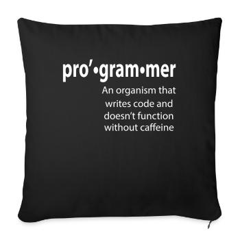 Programmierer - Coder - Hacker - IT - Sofakissenbezug 45 x 45 cm - Schwarz - Vorne