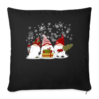 Cadeau de gnome elfes nordiques de Noël - Housse de coussin décorative 45 x 45 cm - noir - Devant
