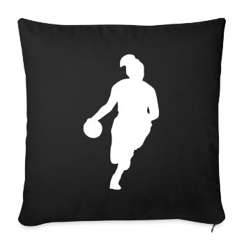 Basketball player - Sofa pillowcase 17,3'' x 17,3'' (45 x 45 cm) - black - Front