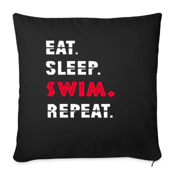 swim - Sofa pillowcase 17,3'' x 17,3'' (45 x 45 cm) - black - Front