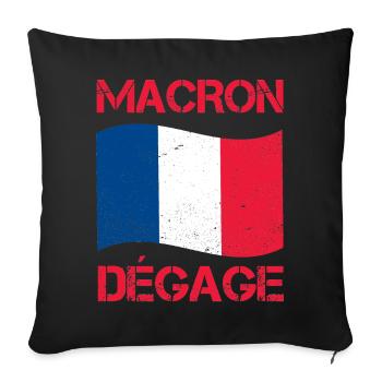 Macron clears France flag yellow vest revolt - Sofa pillowcase 17,3'' x 17,3'' (45 x 45 cm) - black - Front