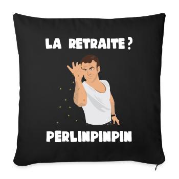 Macron reforms LREM pensioners poverty misery street - Sofa pillowcase 17,3'' x 17,3'' (45 x 45 cm) - black - Front