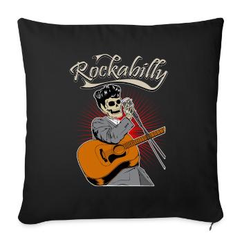 Rockabilly Pinup Rock and Roll Old School Vintage - Sofa pillowcase 17,3'' x 17,3'' (45 x 45 cm) - black - Front