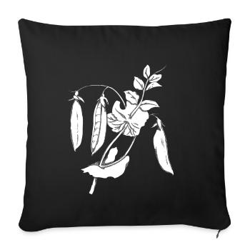 Idée de cadeau Vintage Peas Plant Nature Food - Housse de coussin décorative 45 x 45 cm - noir - Devant