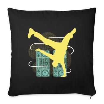 Breakdancer hip hop - Sofa pillowcase 17,3'' x 17,3'' (45 x 45 cm) - black - Front
