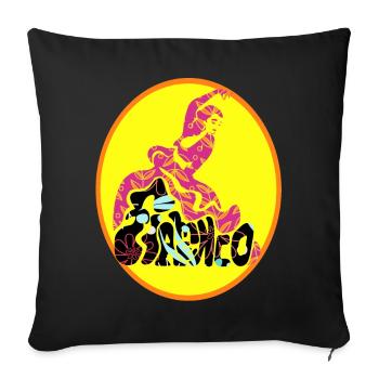 Flamenco Floral Dancer and Word - Sofa pillowcase 17,3'' x 17,3'' (45 x 45 cm) - black - Front