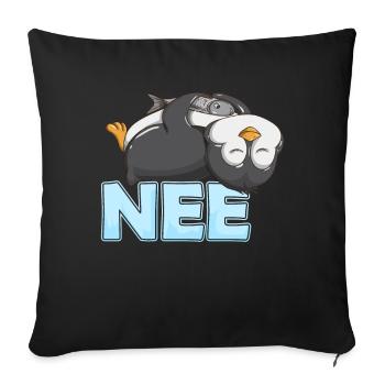 Fauler Pinguin Tierliebhaber Nee Pinguine Fisch - Sofakissenbezug 45 x 45 cm - Schwarz - Vorne