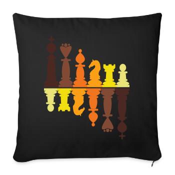 Vintage chess pieces retro king queen pawn rook - Sofa pillowcase 17,3'' x 17,3'' (45 x 45 cm) - black - Front