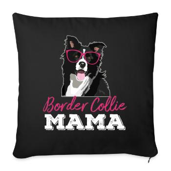 Border Collie Owner Mom Gift Glasses - Sofa pillowcase 17,3'' x 17,3'' (45 x 45 cm) - black - Front