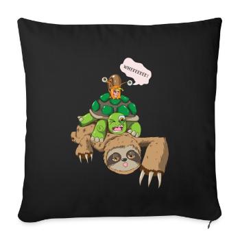 Sloth Turtles Snails Motif Animal Love - Sofa pillowcase 17,3'' x 17,3'' (45 x 45 cm) - black - Front