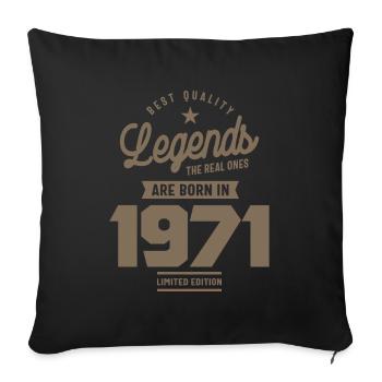 Légendes de qualité Les vrais sont nés en 1971 - Housse de coussin décorative 45 x 45 cm - noir - Devant