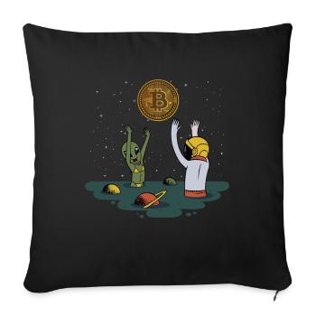 Bitcoins Trader Crypto Asset - Housse de coussin décorative 45 x 45 cm - noir - Devant