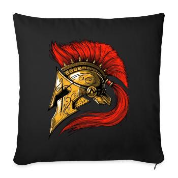 Casque spartiate - Housse de coussin décorative 45 x 45 cm - noir - Devant