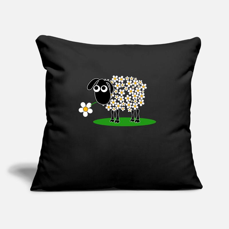 Brebis douce avec fleur Housse de coussin décorative 45 x 45 cm