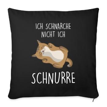 Ich Schnarche Nicht Ich Schnurre Katzenbesitzer - Sofakissenbezug 45 x 45 cm - Schwarz - Vorne