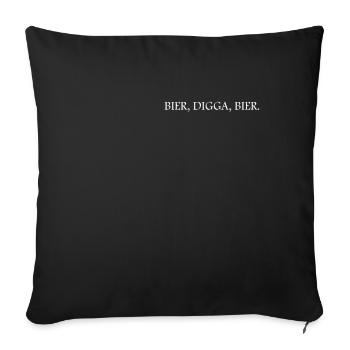 Bier Digga Bier - Sofakissenbezug 45 x 45 cm - Schwarz - Vorne