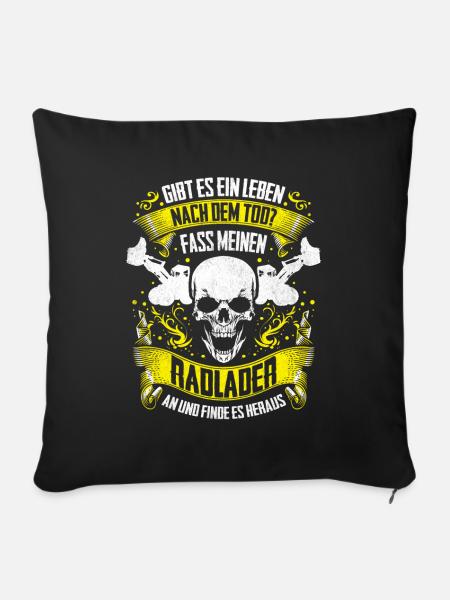 Radlader Bagger Baustelle Bauarbeiter Geschenk - Sofakissenbezug 45 x 45 cm - Schwarz