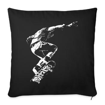 Skater Boy Fly High Street Art - Sofa pillowcase 17,3'' x 17,3'' (45 x 45 cm) - black - Front
