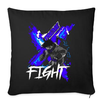Xtreme Fight Fighter Manga Anime - Sofa pillowcase 17,3'' x 17,3'' (45 x 45 cm) - black - Front